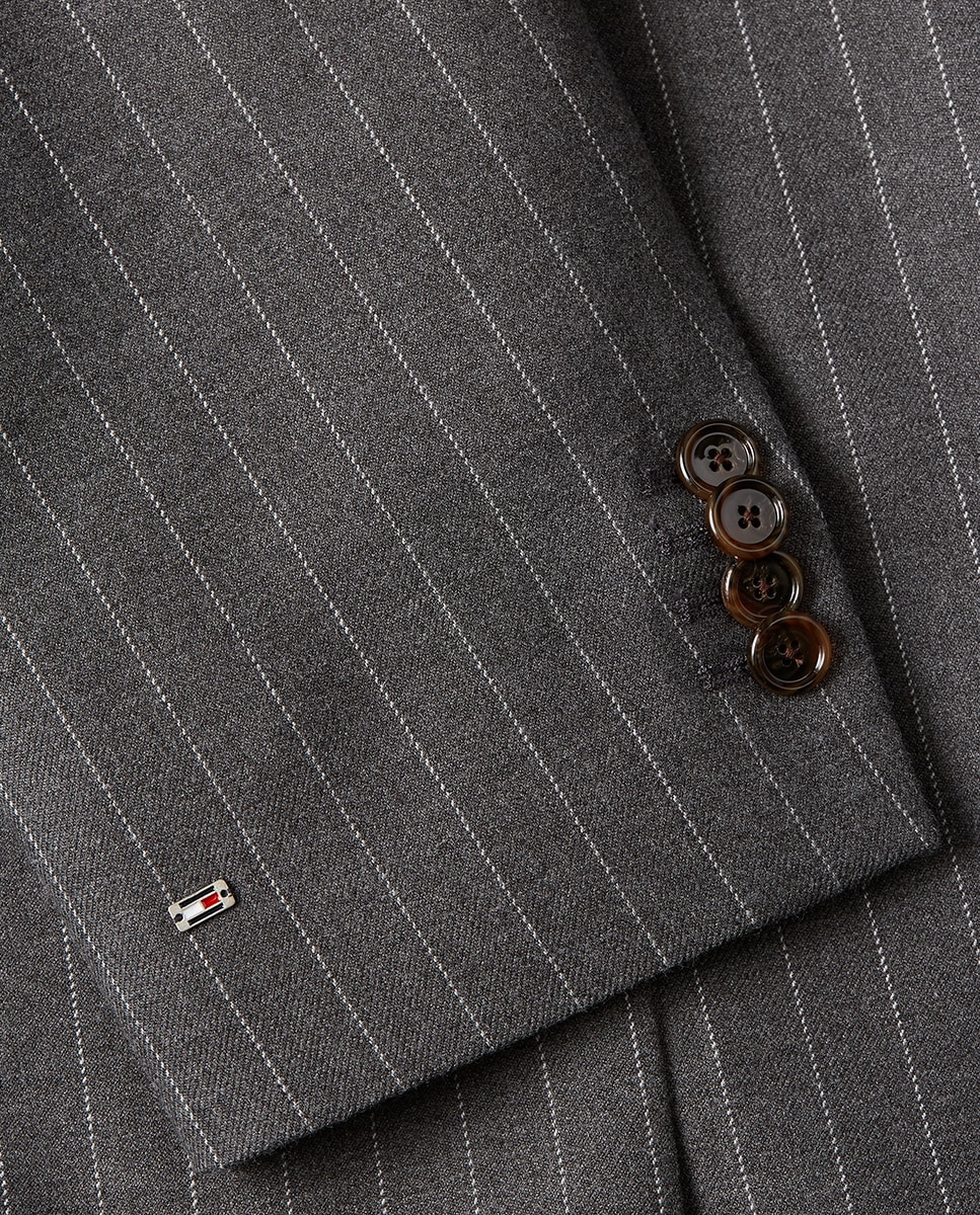 Blazer Regular com Risca Diplomática Cinzento-escuro-5