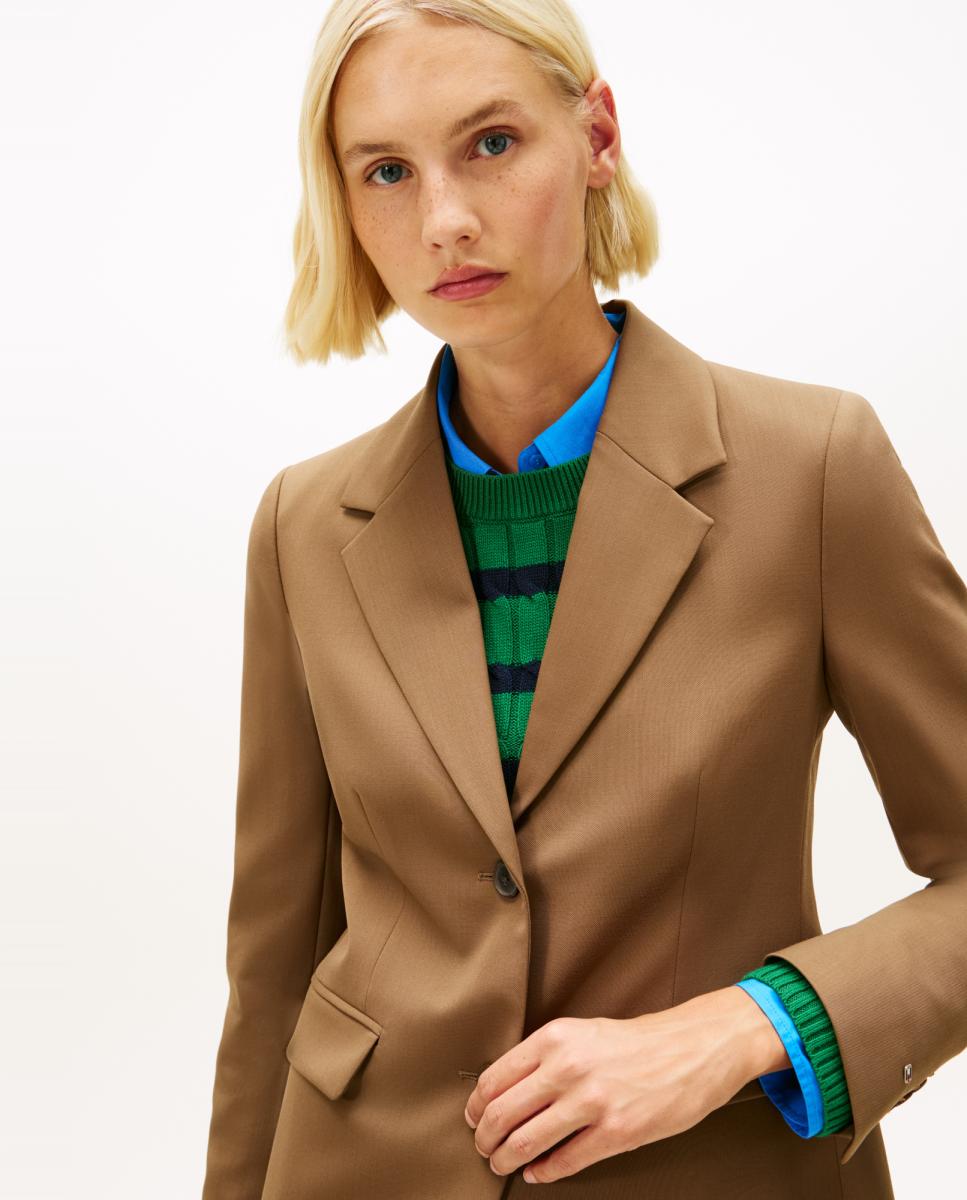 Blazer com Estrutura e Silhueta Clássica Camel-3