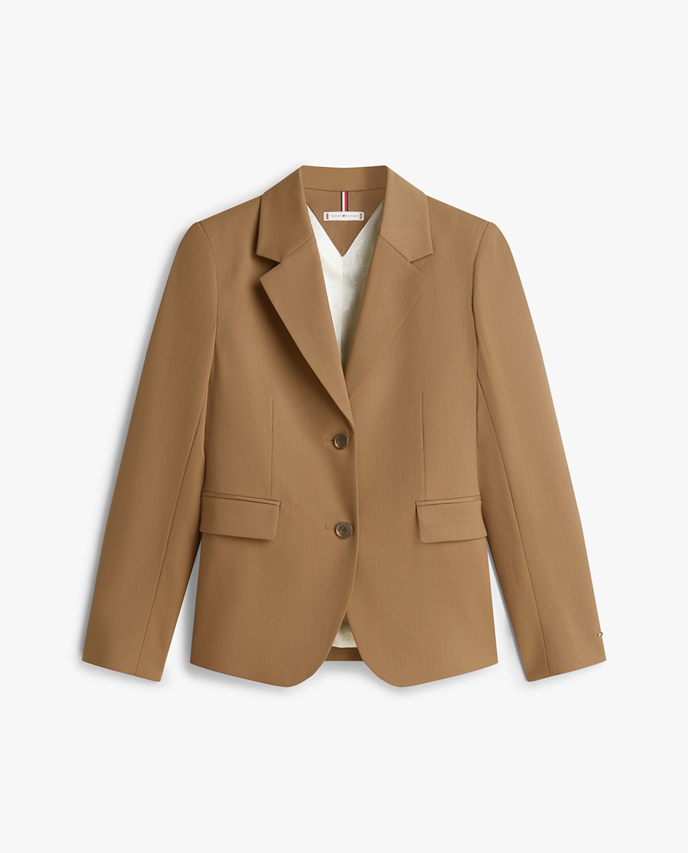 Blazer com Estrutura e Silhueta Clássica Camel-4