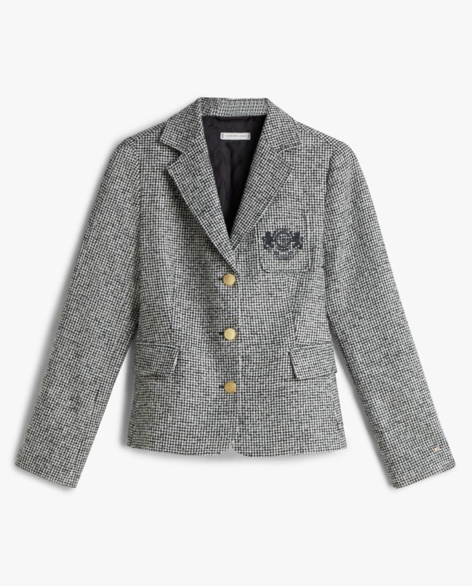 Blazer Cintado com Escudo Bordado Preto-4