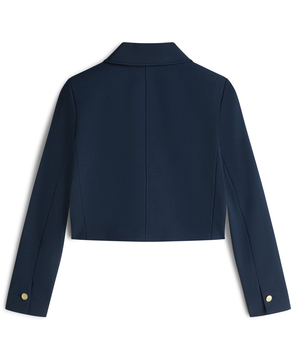 Blazer de Malha com Fecho de Botões Azul-marinho-5
