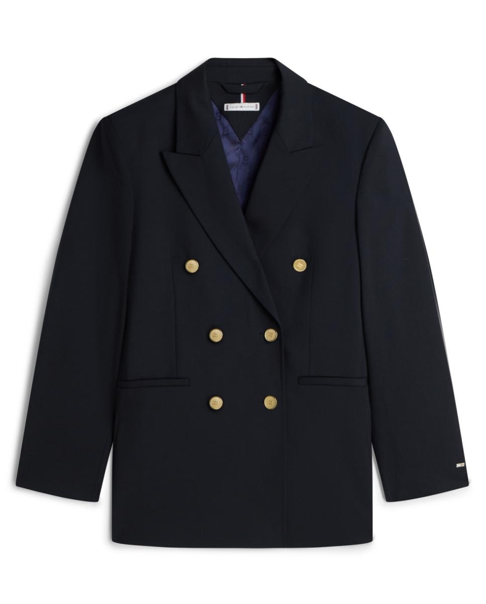 Blazer assertoado com botões dourados Azul-marinho-6