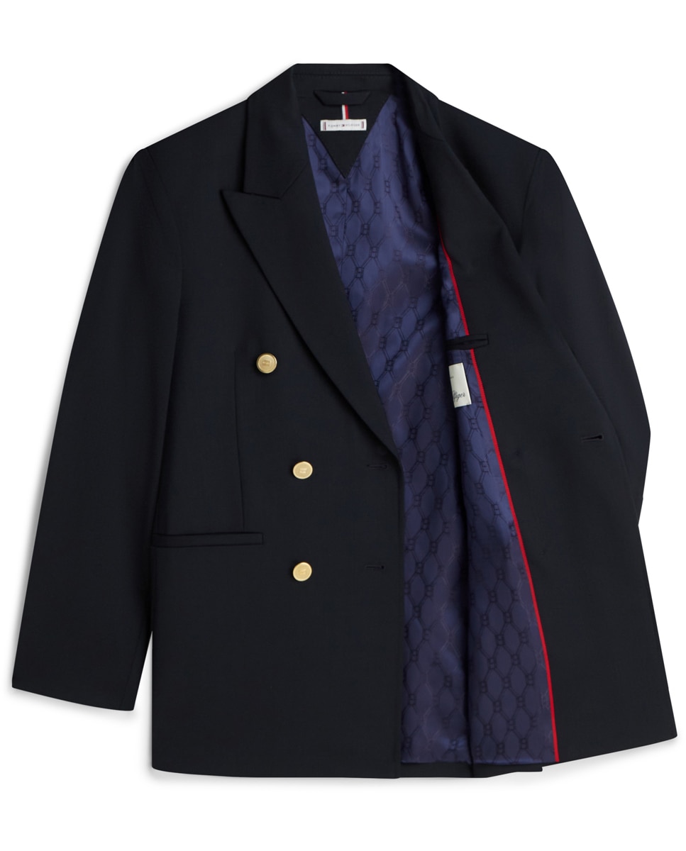 Blazer assertoado com botões dourados Azul-marinho-11