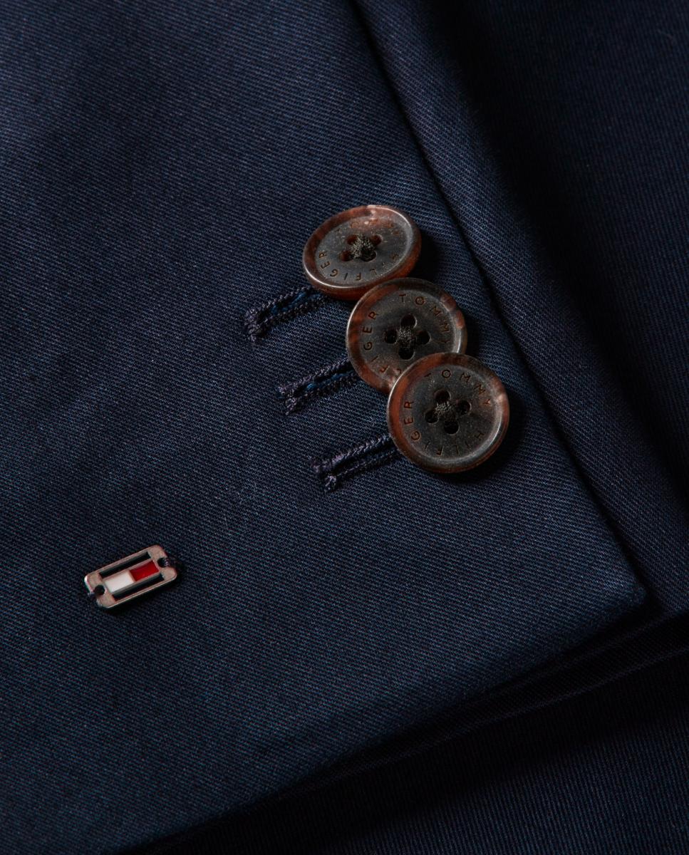 Blazer em Tecido Chino com Logótipo no Peito Azul-marinho-8