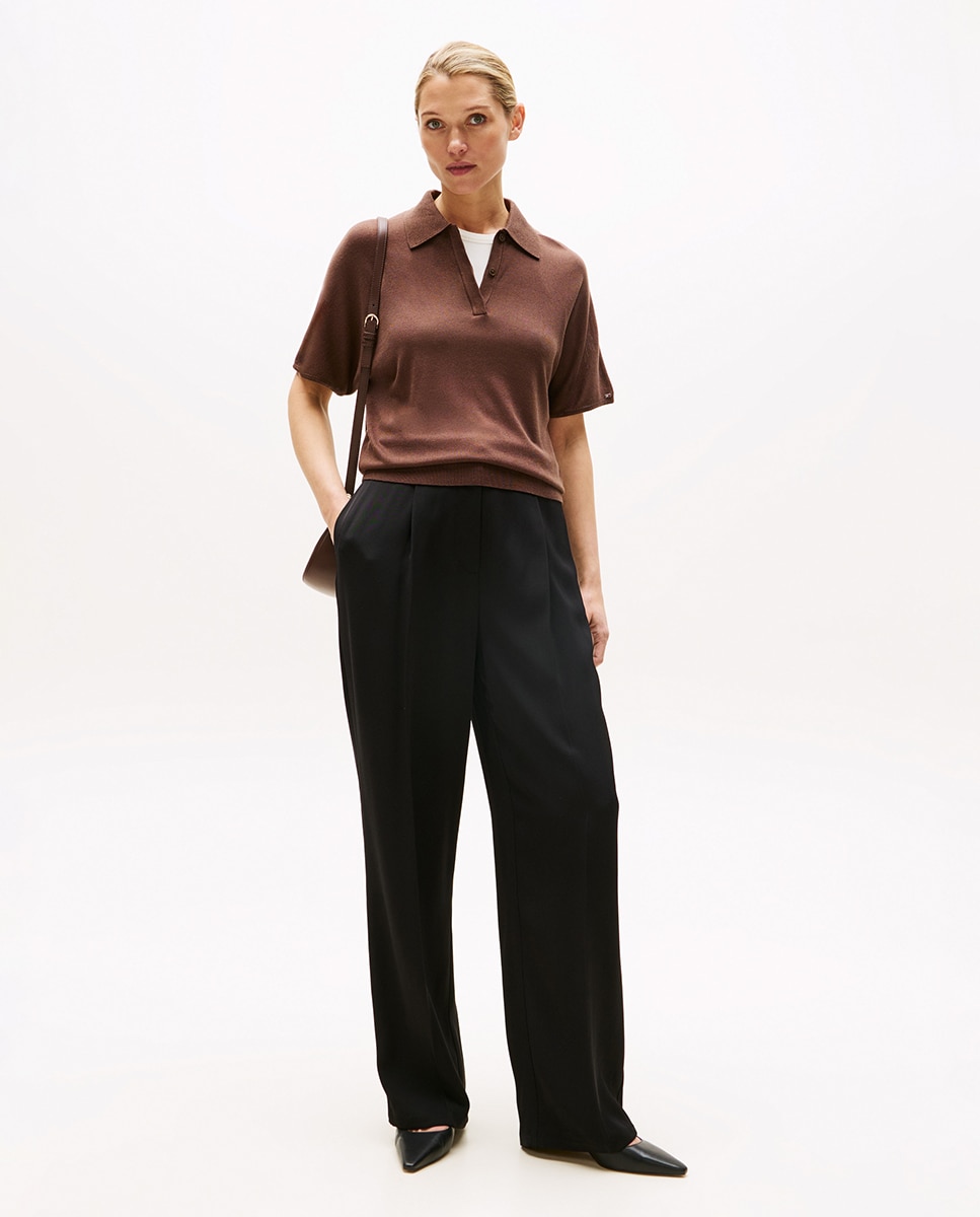 Calças Chino Relaxed Straight Preto-1