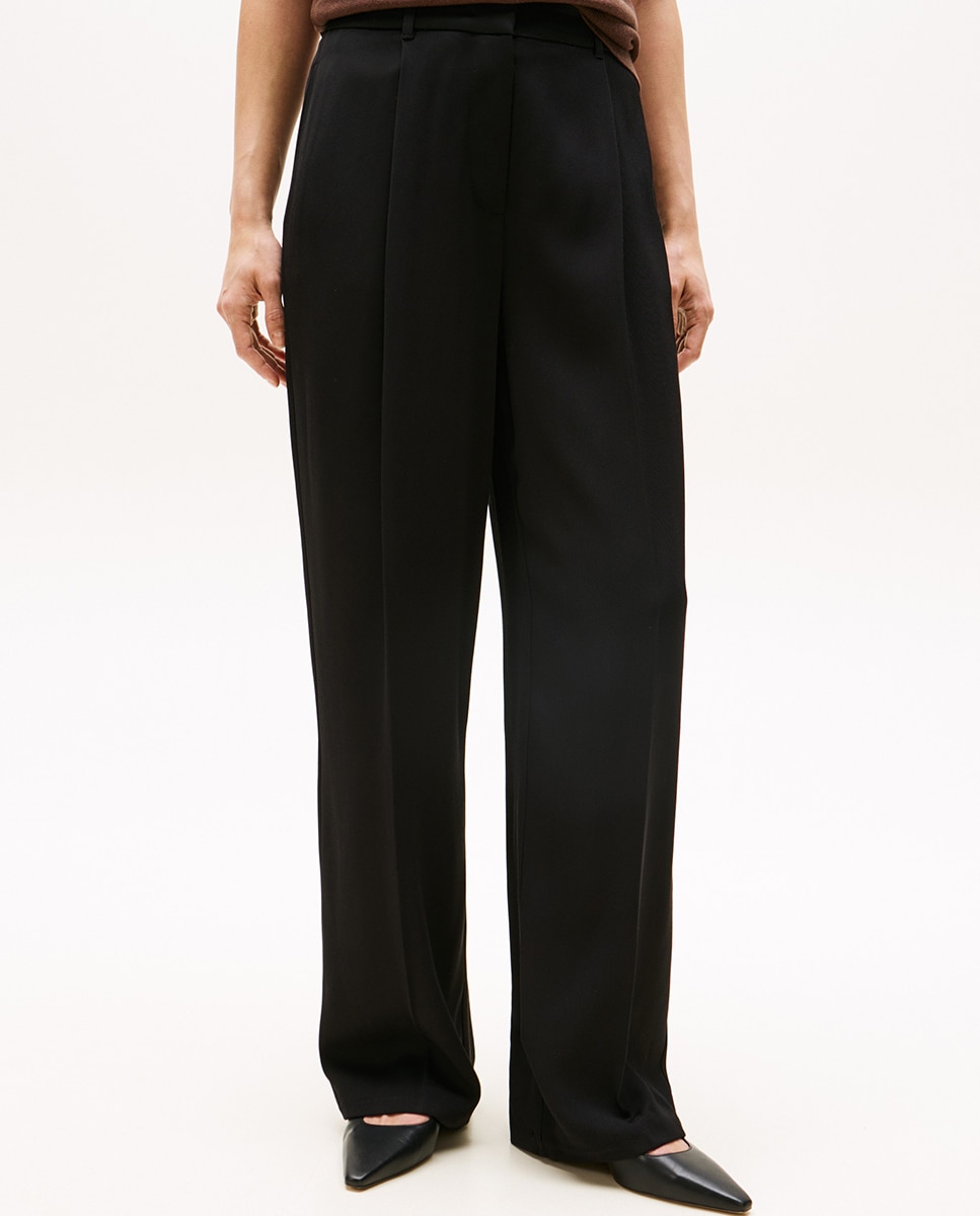 Calças Chino Relaxed Straight Preto-2