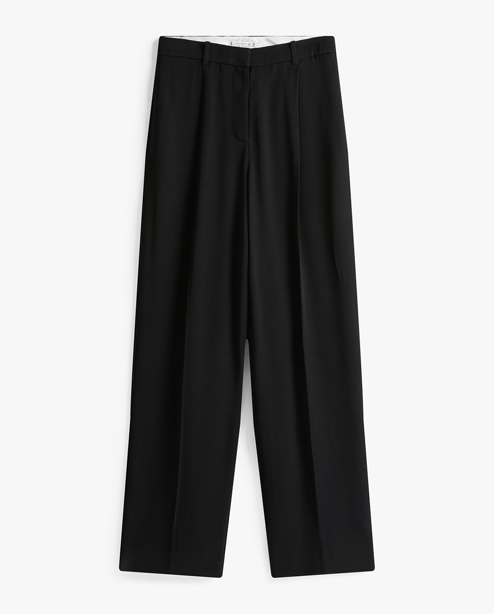 Calças Chino Relaxed Straight Preto-5