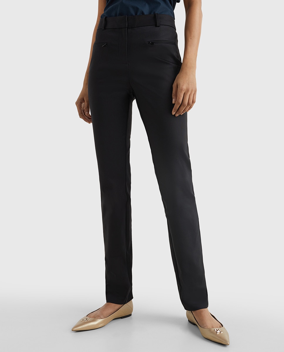 Calças cigarette de mulher Tommy Hilfiger em preto Preto-1
