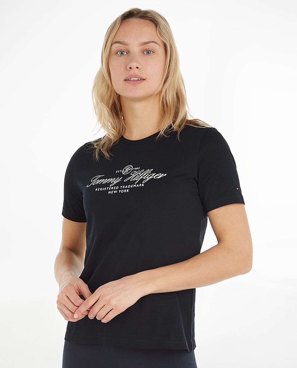 Imagem 0 de T-shirt de mulher com manga curta e decote redondo