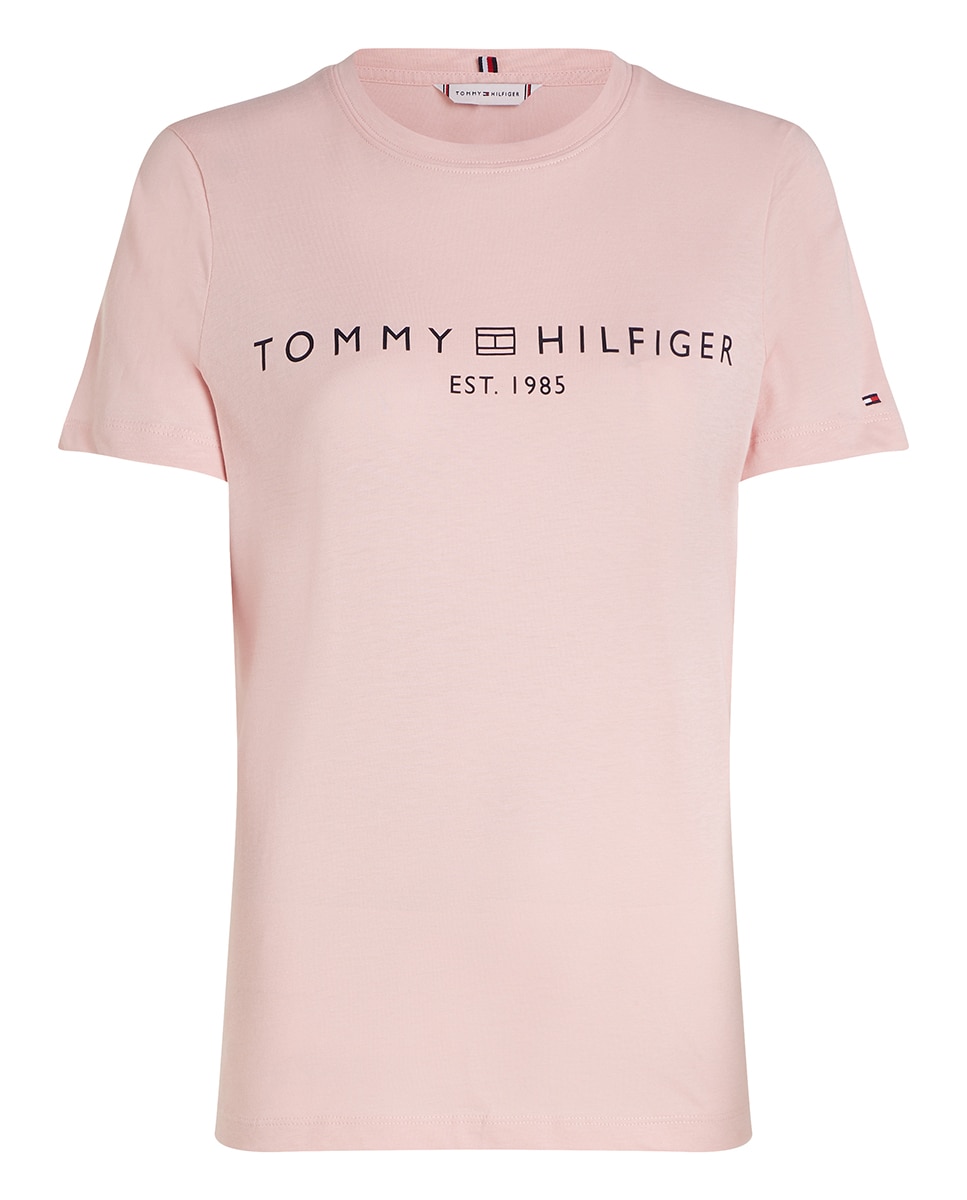 T-shirt de mulher com manga curta e decote redondo Rosa-claro-5