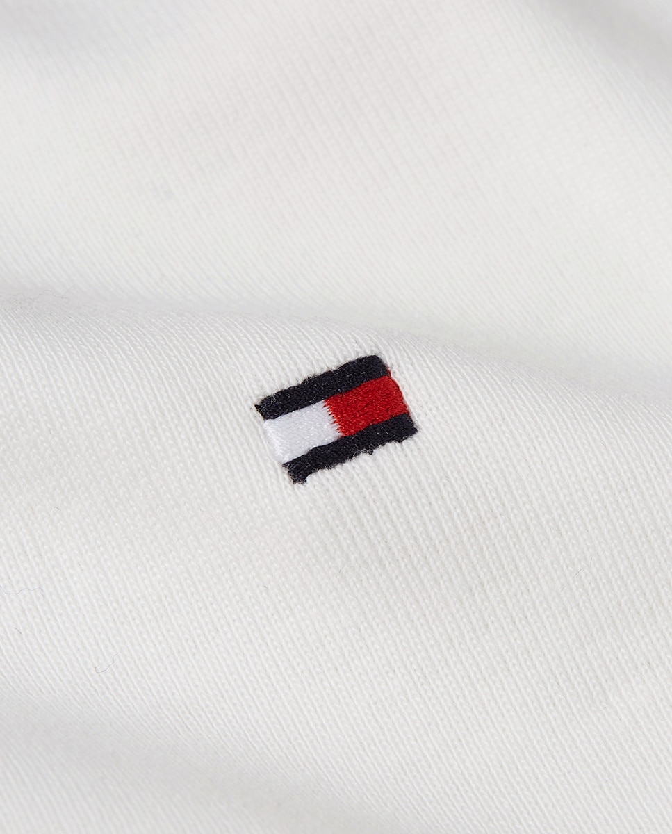 T-shirt de Manga Curta com Gola Alta e Logótipo Bordado no Peito Branco-5