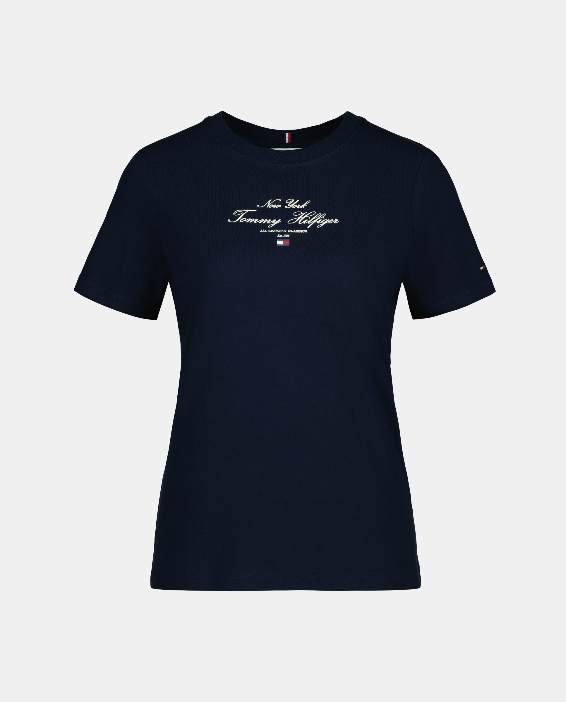 T-shirt de Manga Curta com Decote Redondo e Logótipo à Frente Azul-marinho-4