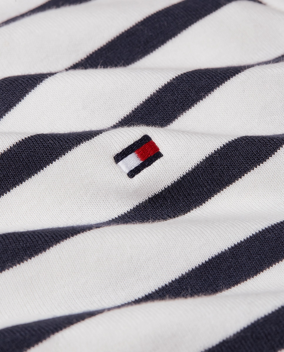 T-shirt com manga curta e decote em bico Branco-4