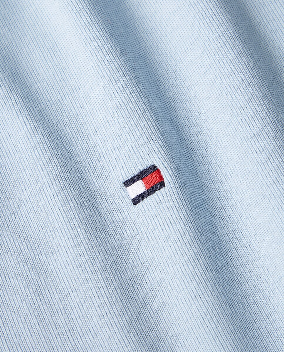 T-shirt com manga curta e decote em bico Azul-claro-6