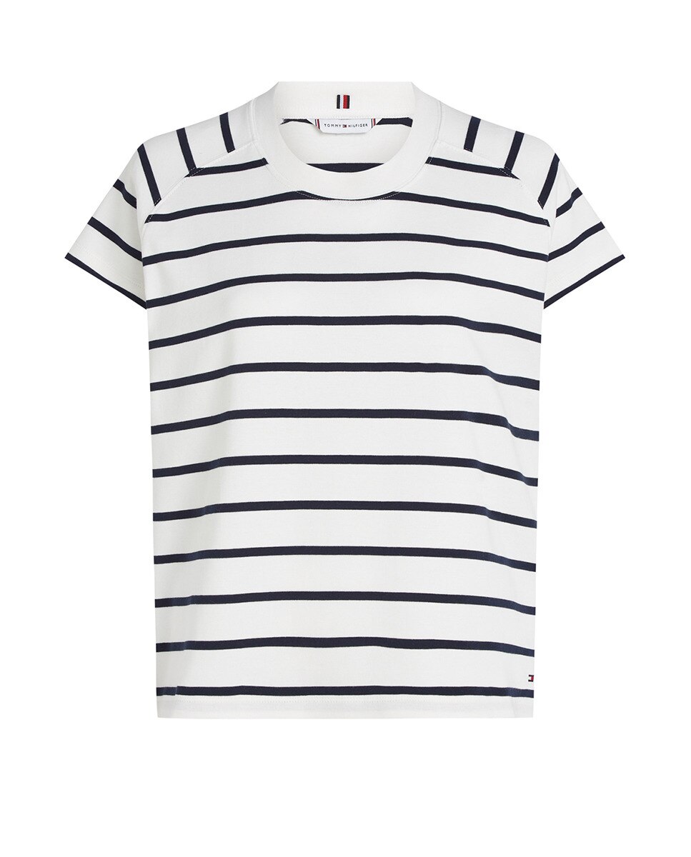T-shirt de mulher com manga curta e decote redondo Branco-4