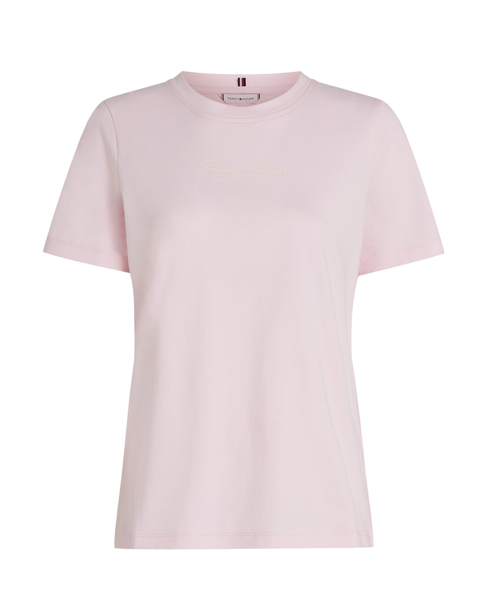 T-shirt Regular de Manga Curta Rosa-claro-1