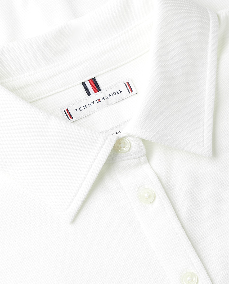 Camisa Piqué de Manga Comprida Branco-6