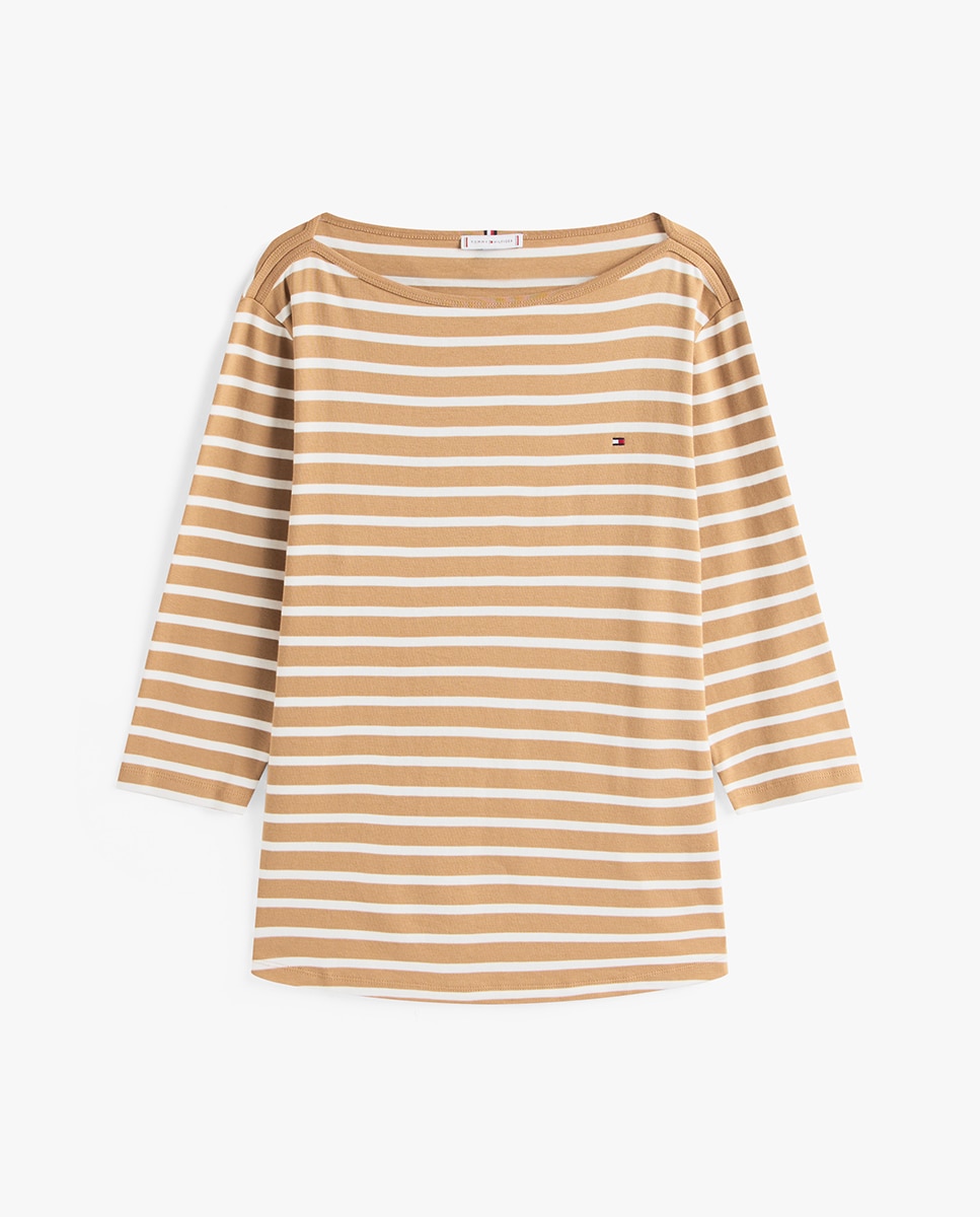 T-shirt Curve de Manga 3/4 Slim Cody Camel-5