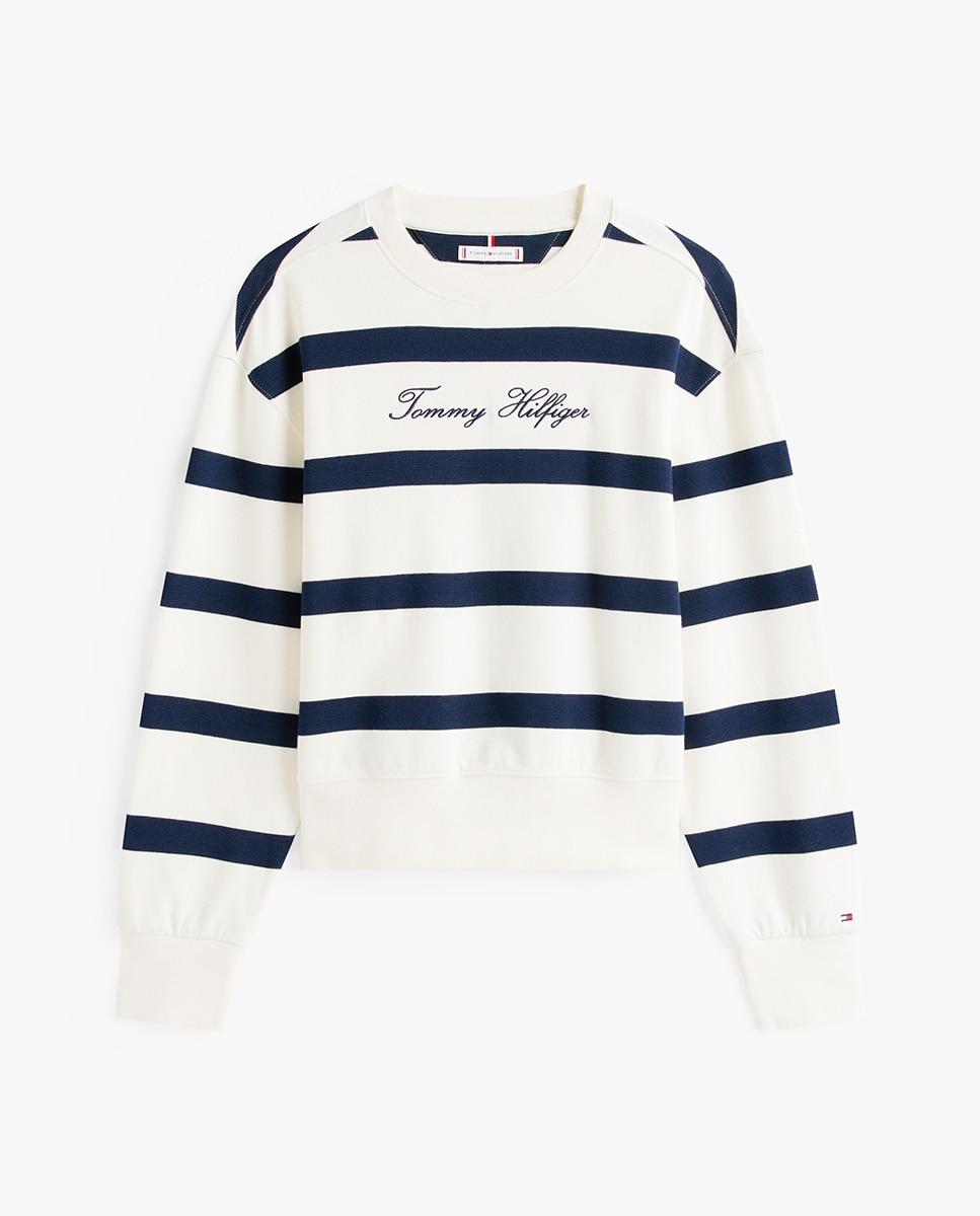 Sweatshirt com Logótipo Cursivo Bordado no Peito Branco-5