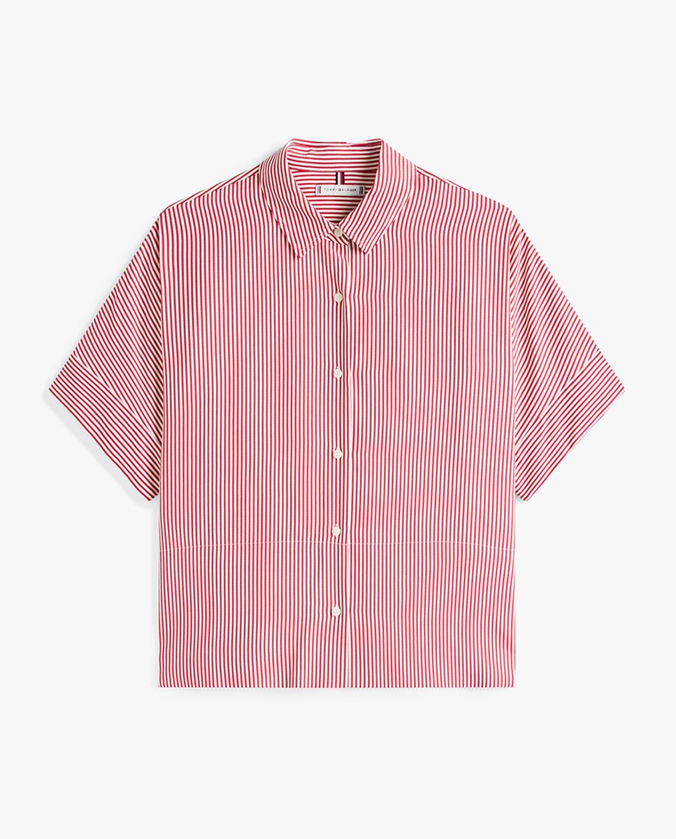 Camisa de Manga Curta com Silhueta Relaxed Vermelho-1