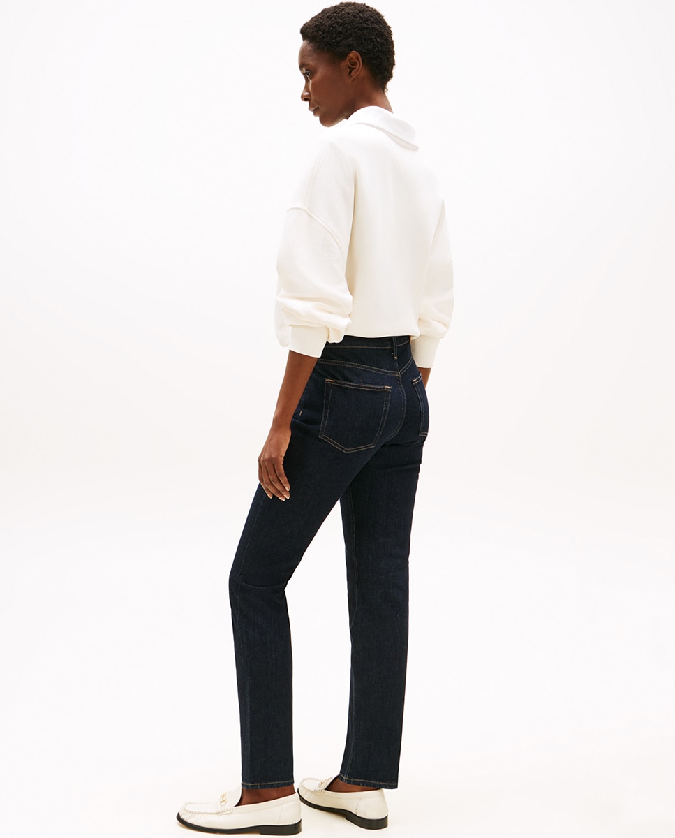 Jeans Skinny com Cintura Regular Azul-4