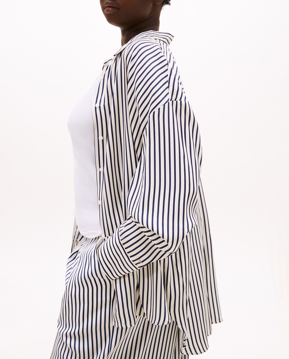 Camisa Curve de Manga Comprida Easy Fit Azul-2