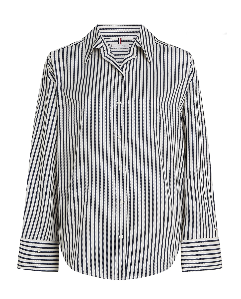 Camisa Curve de Manga Comprida Easy Fit Azul-4