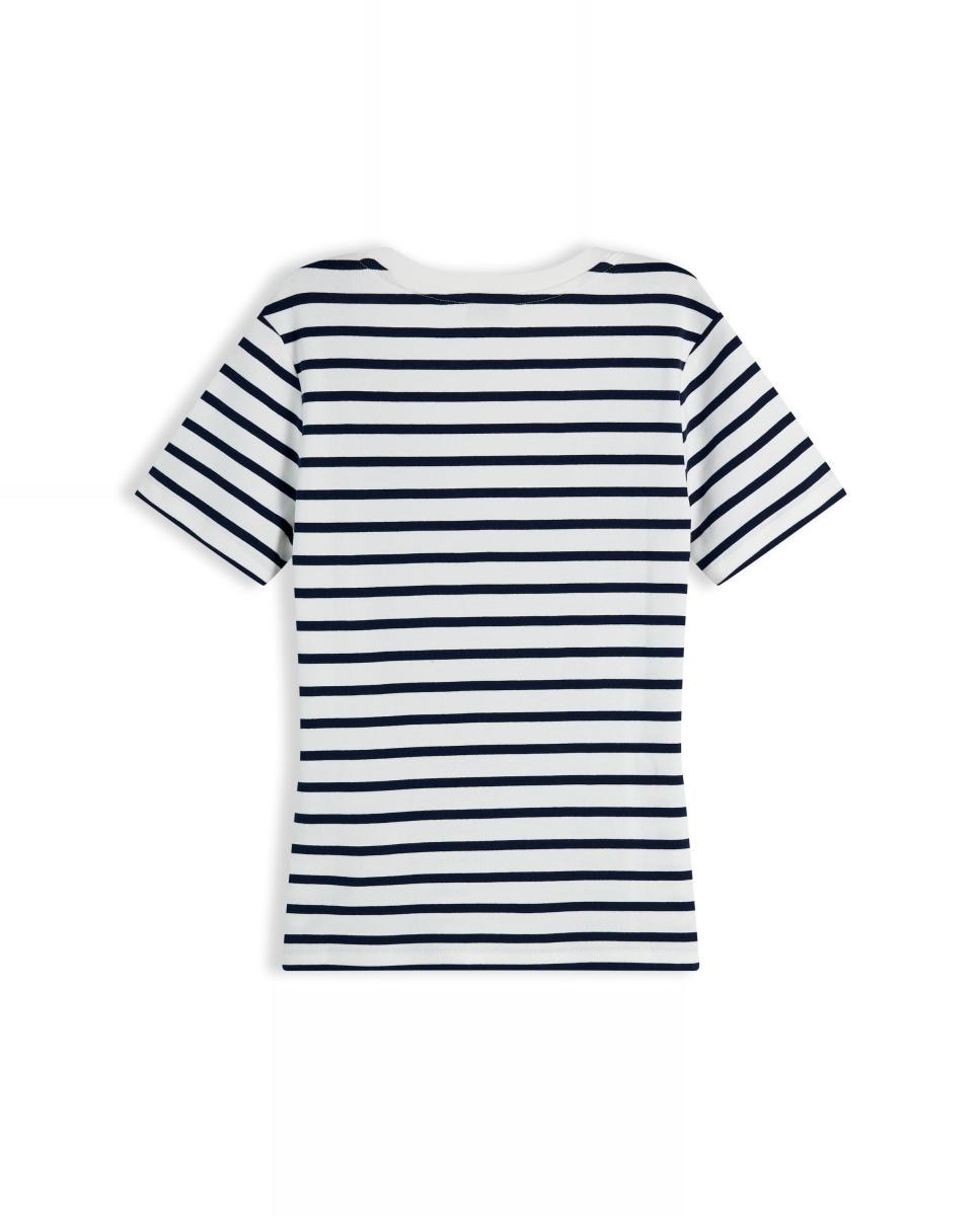 T-shirt Slim Cody de Manga Curta e Decote em Bico Azul-marinho-6