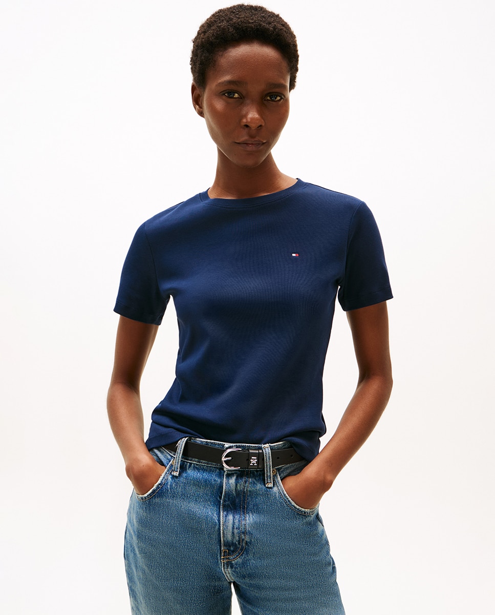T-shirt Slim Cody de Manga Curta e Decote Redondo Azul-marinho-1