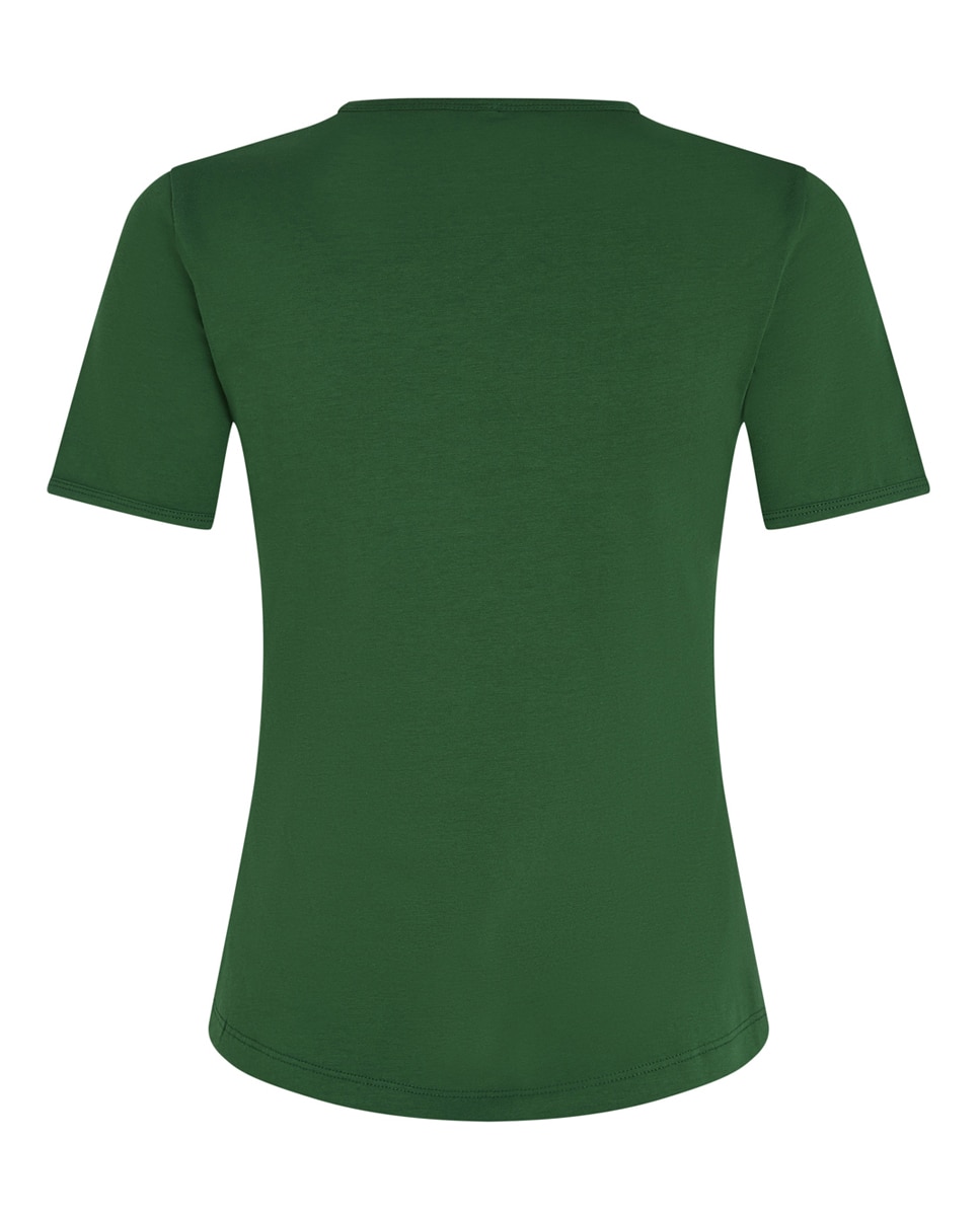 T-shirt Slim com Logótipo Crest à Frente Verde-2