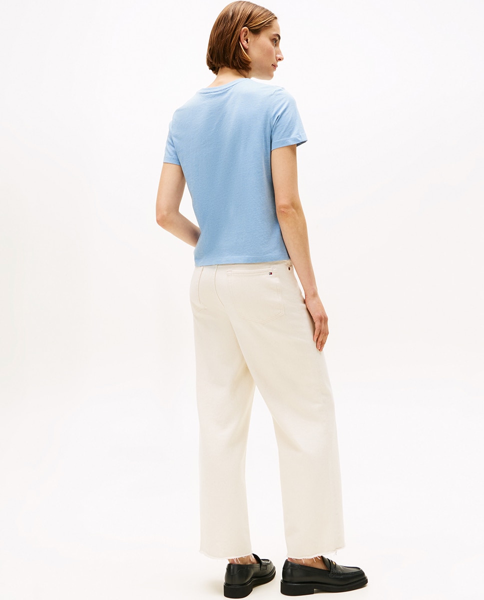 T-shirt com Logótipo Engomado no Peito Azul-claro-2