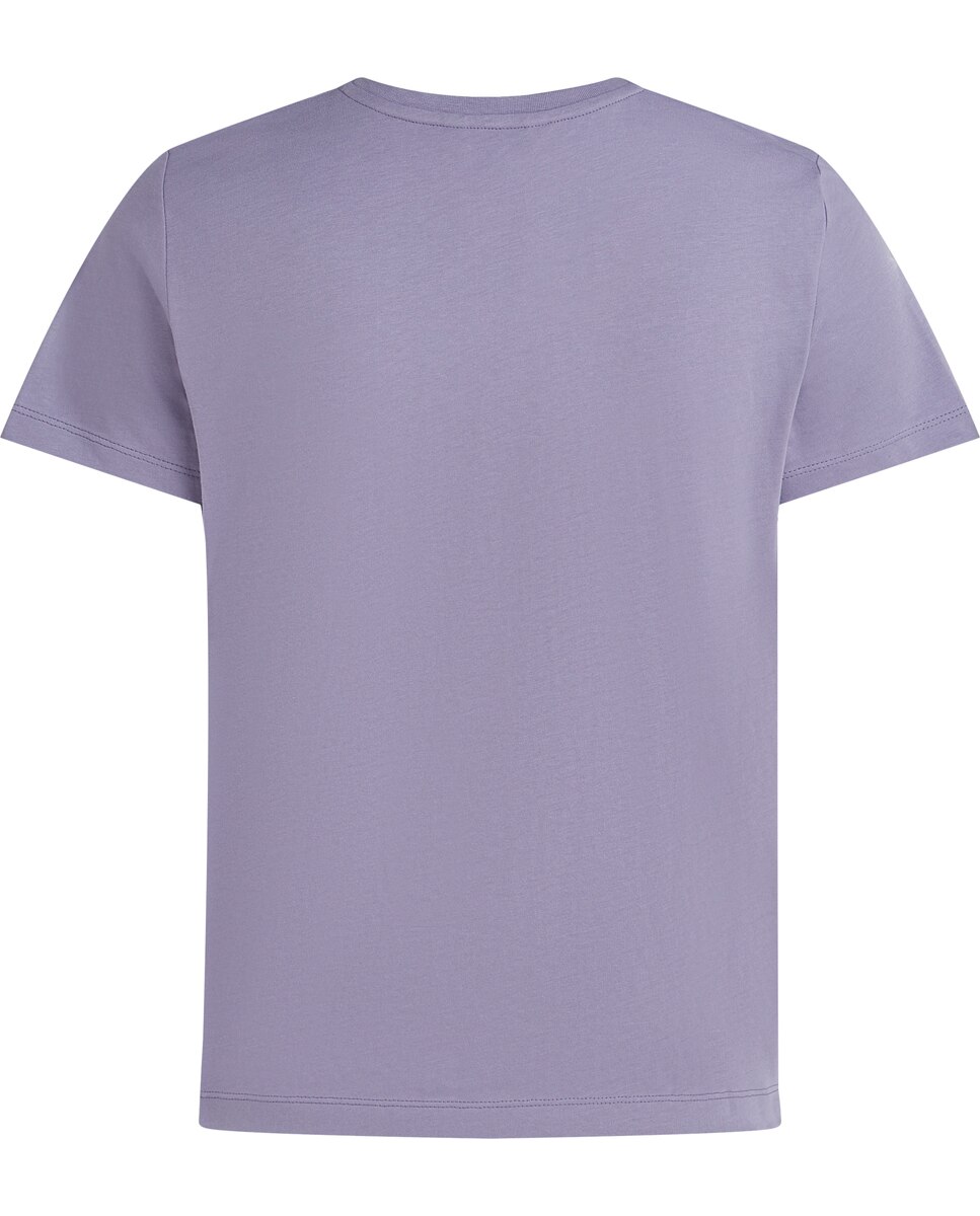 T-shirt com Logótipo Engomado no Peito Lilás-5