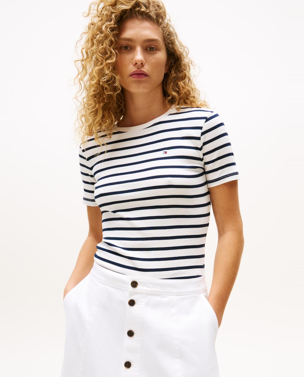T-shirt Slim Cody de Decote Redondo e Manga Curta Azul-marinho-1