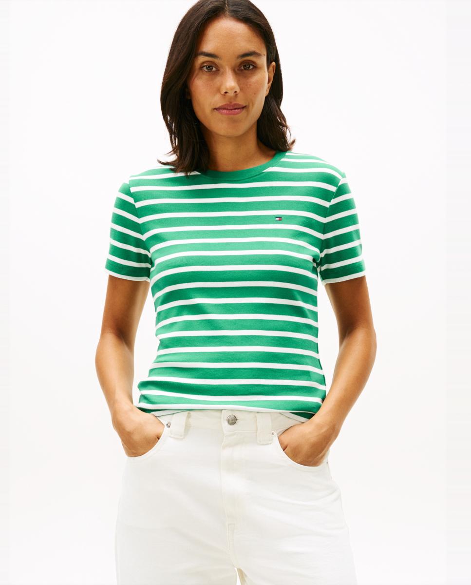 T-shirt Slim Cody de Decote Redondo e Manga Curta Turquesa-1