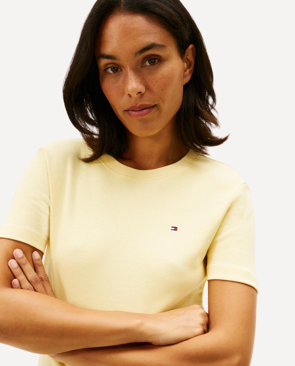 T-shirt Slim Cody de Decote Redondo e Manga Curta Amarelo-3
