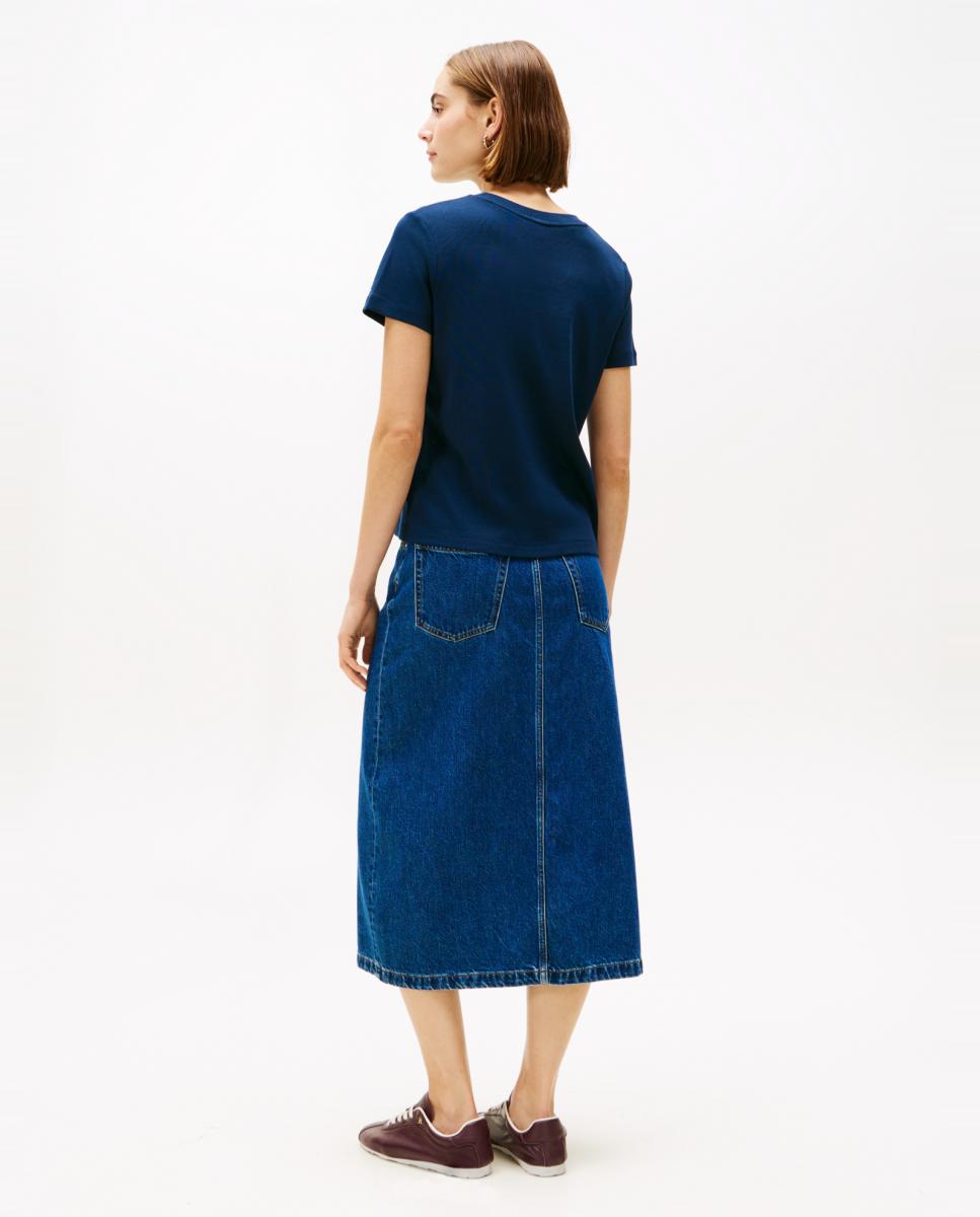 T-shirt com Logótipo Engomado Azul-marinho-3