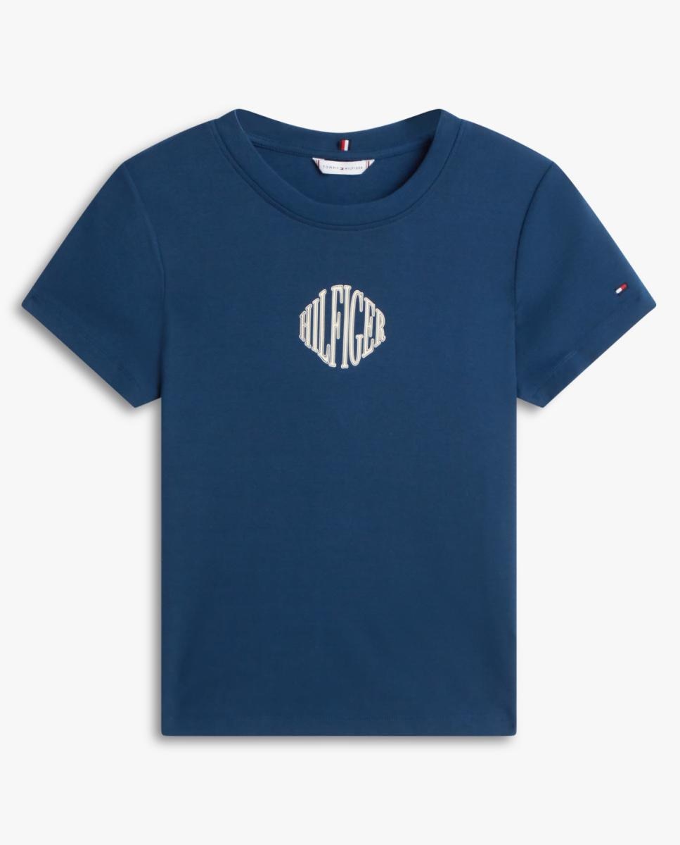 T-shirt com Logótipo Engomado Azul-marinho-4