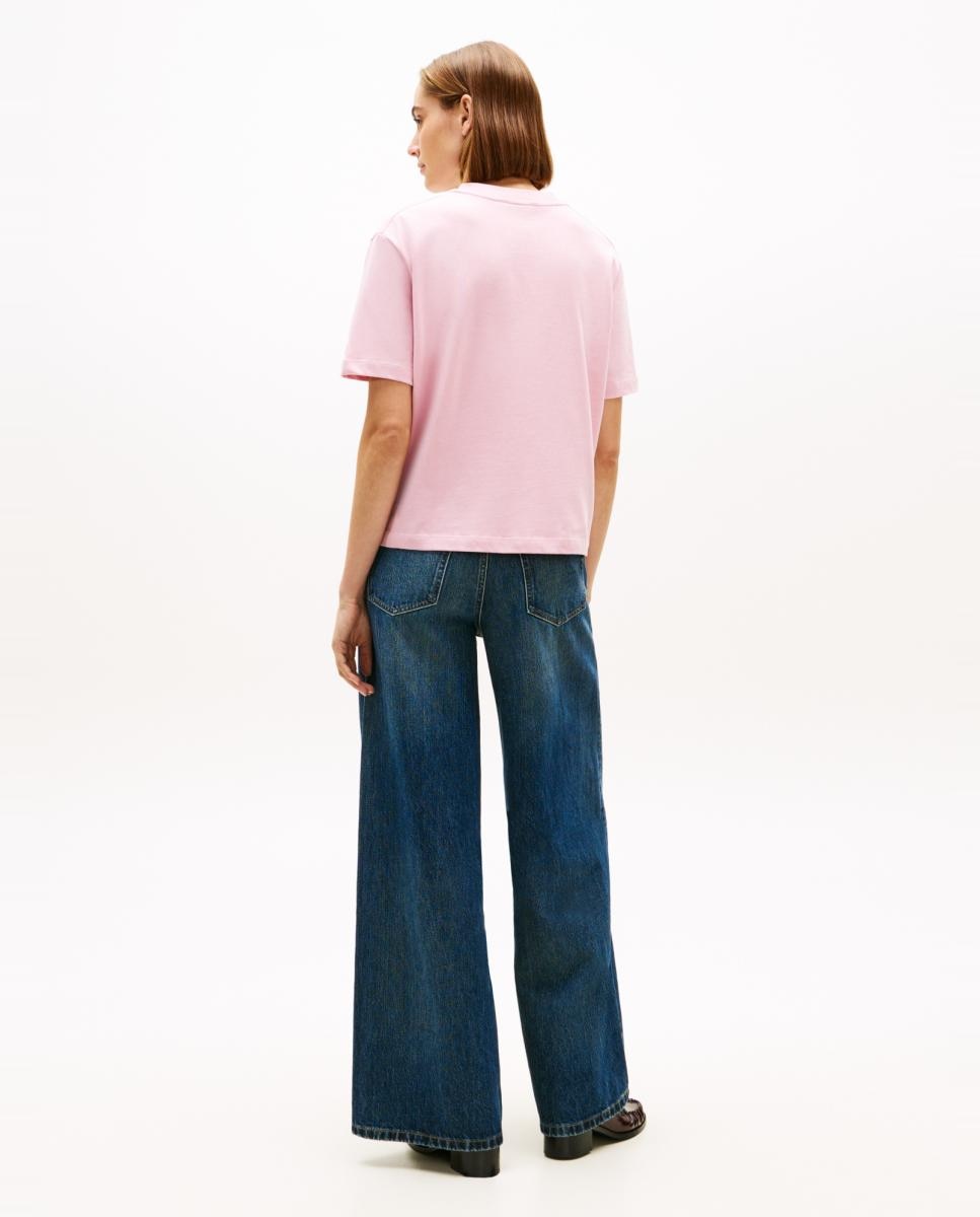 T-shirt com Logótipo Engomado Rosa-3