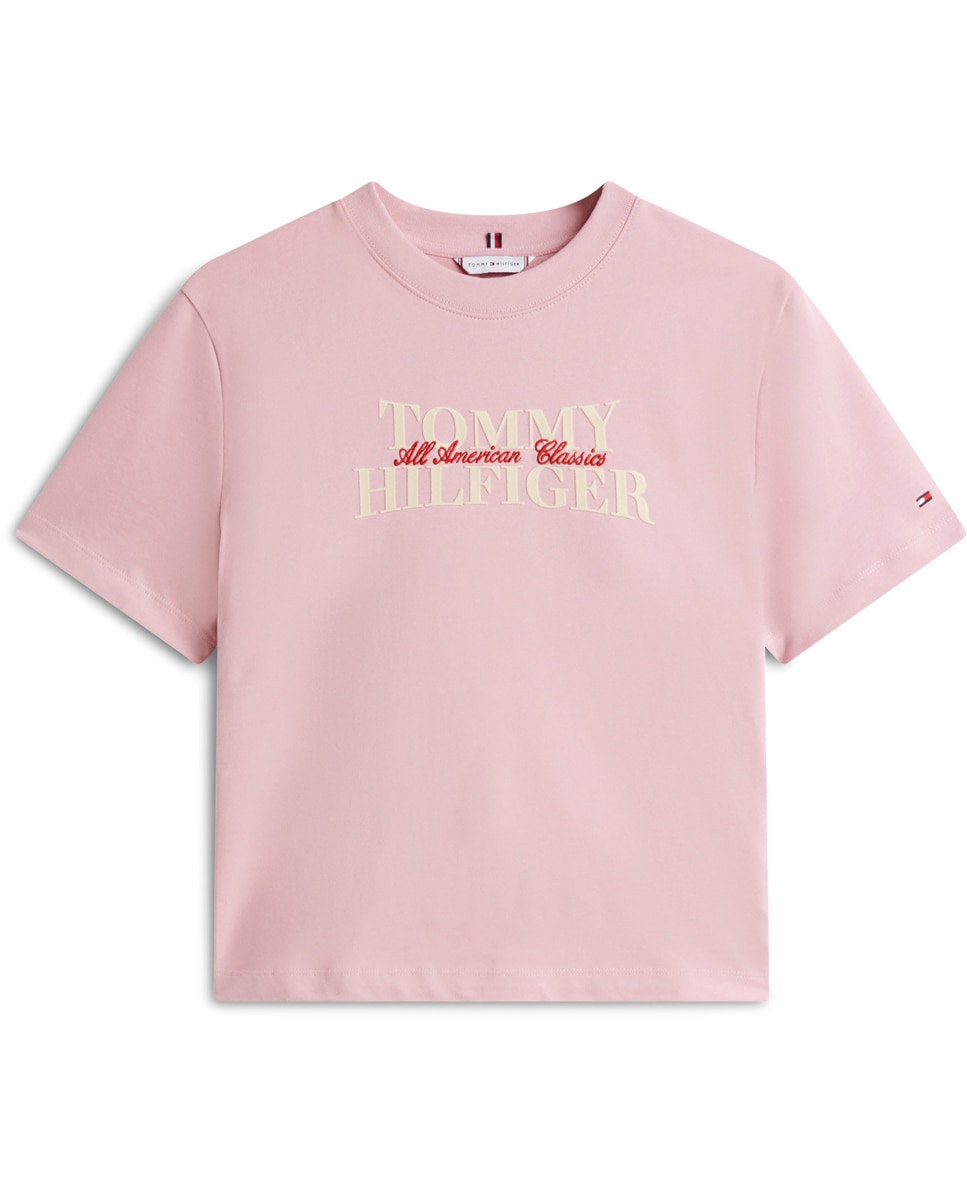 T-shirt com Logótipo Engomado Rosa-4