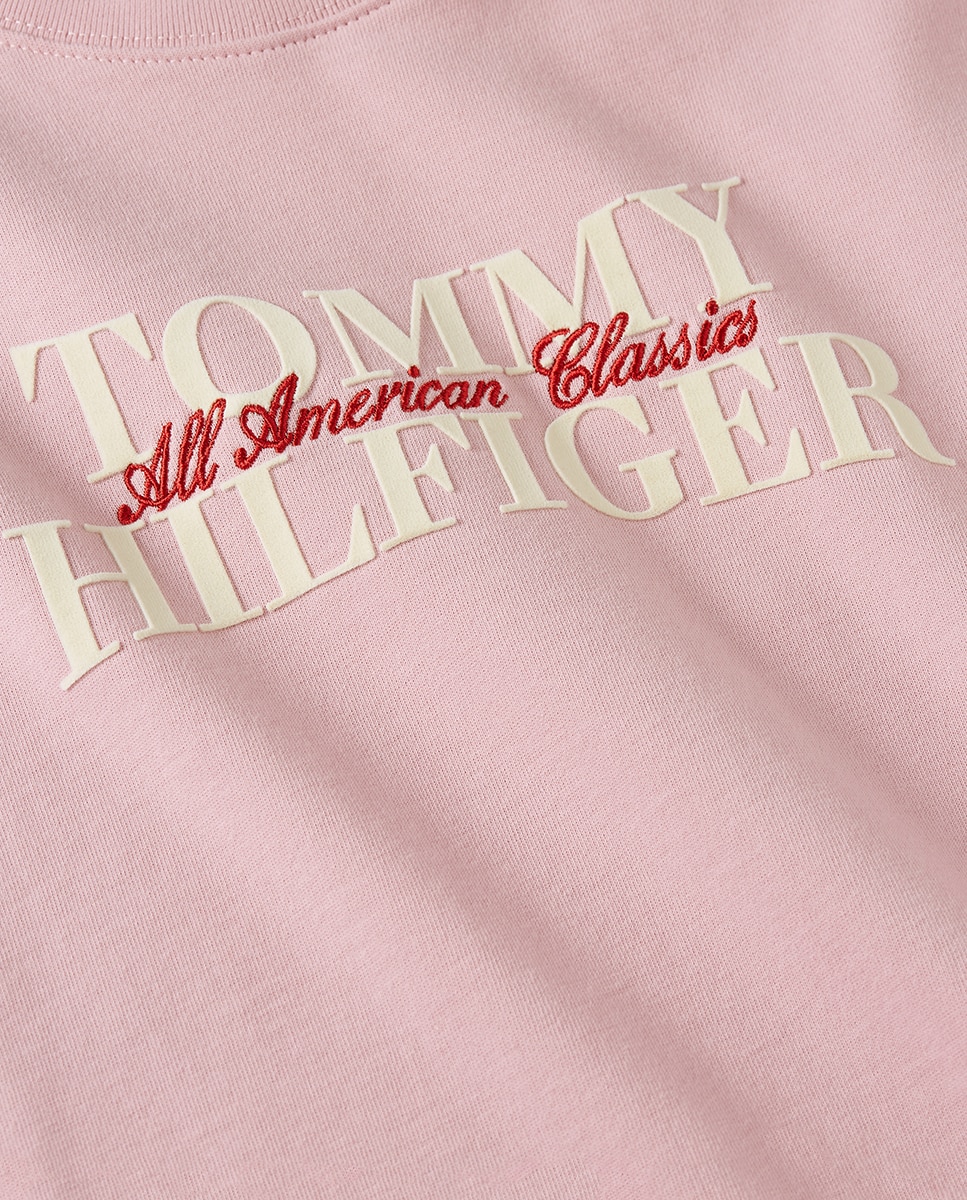 T-shirt com Logótipo Engomado Rosa-7