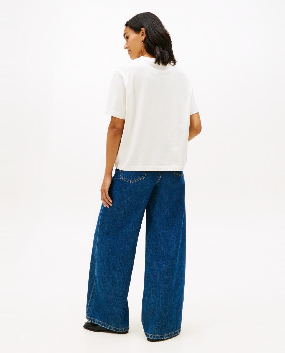 T-shirt com Logótipo Engomado Creme-3