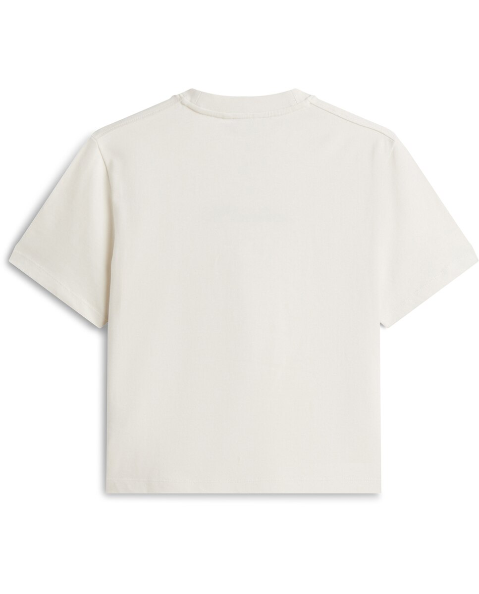 T-shirt com Logótipo Engomado Creme-5