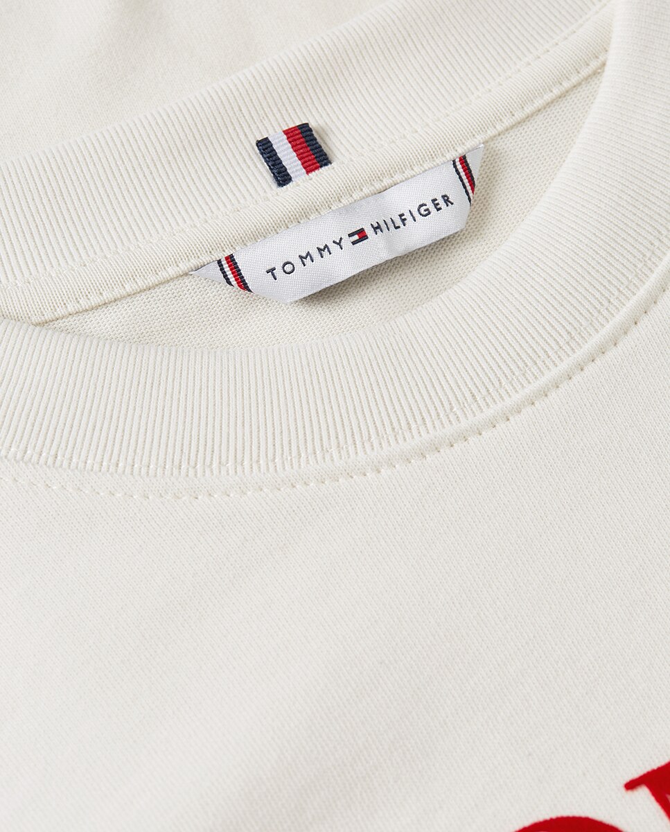 T-shirt com Logótipo Engomado Creme-6