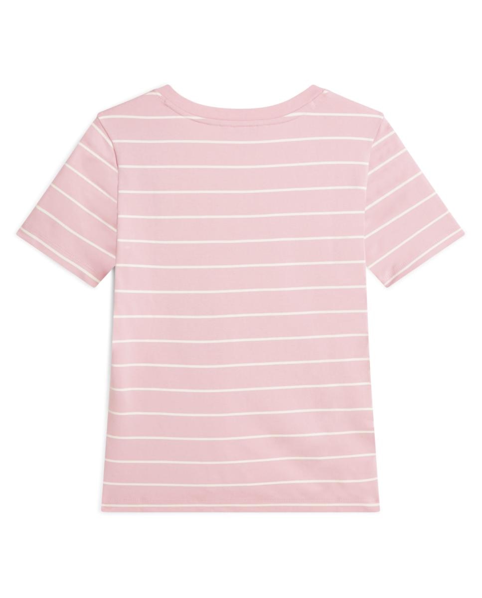T-shirt de Silhueta Slim com Decote em Bico Rosa-claro-2
