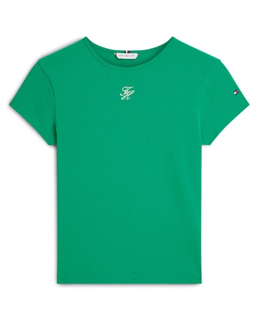 Imagem 0 de T-shirt Cintada de Manga Curta com Logótipo TH Script à Frente