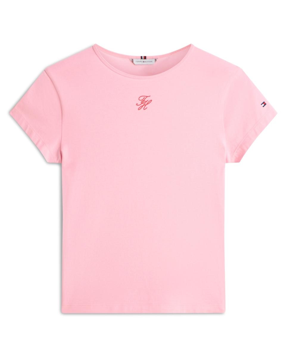 Imagem 0 de T-shirt Cintada de Manga Curta com Logótipo TH Script à Frente