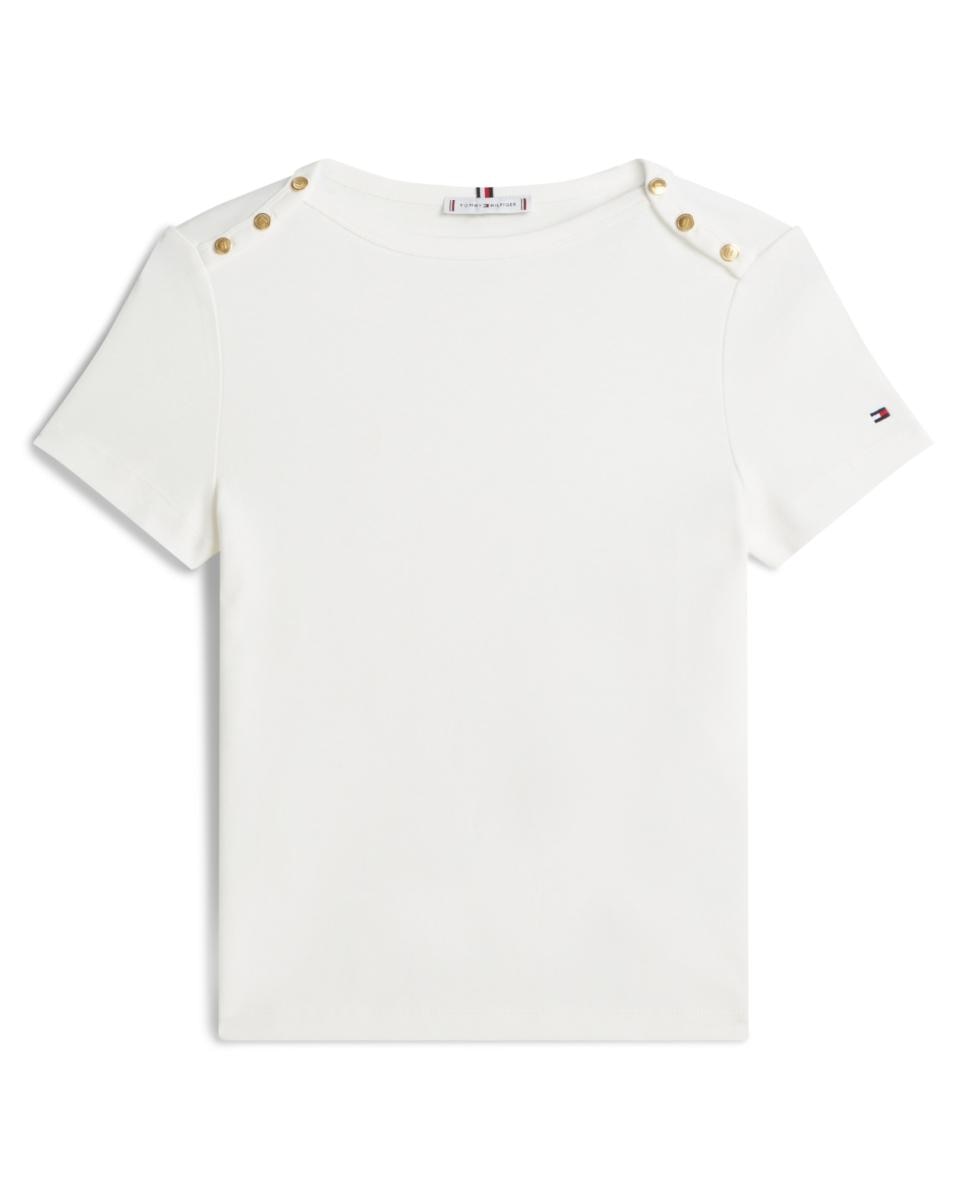 Imagem 0 de T-shirt Cintada com Botões Dourados
