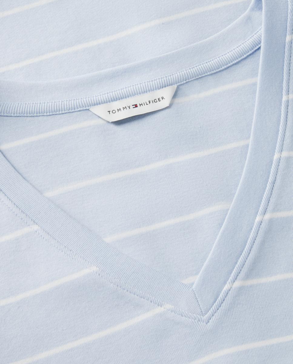 Imagen 6 de Camiseta de mujer Slim Cody de cuello pico - Tommy Hilfiger - Azul claro Azul claro