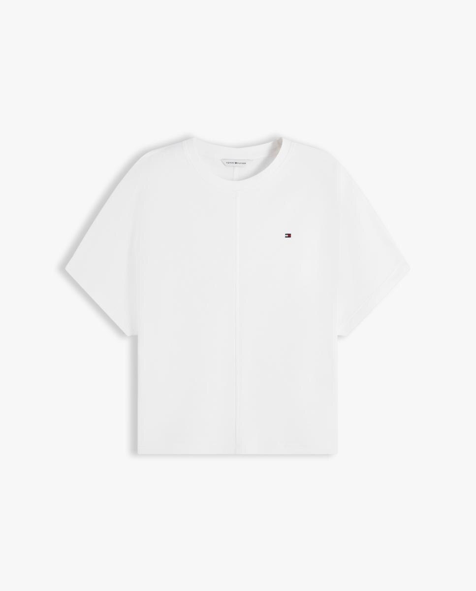 T-shirt de Manga Larga e Decote Redondo Branco-5