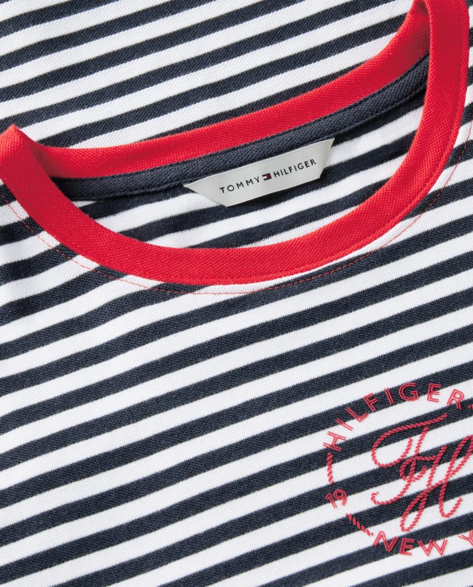 T-shirt de Manga Curta e Detalhes em Contraste Azul-marinho-6